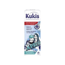 Kukident Kukis Zahnspangen-Reiniger - Tabs zur Reinigung von losen Zahnspangen - 1 x 60 Tabletten