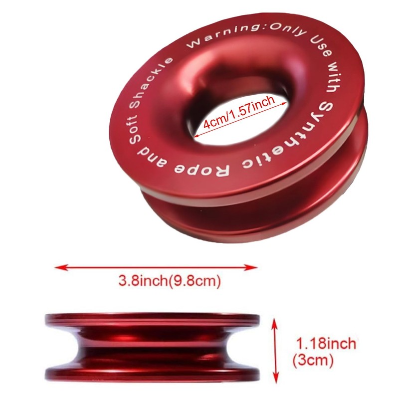 Recovery Snatch Ring Block Snatch Pulley 41000lbs Soft Shackle Winch