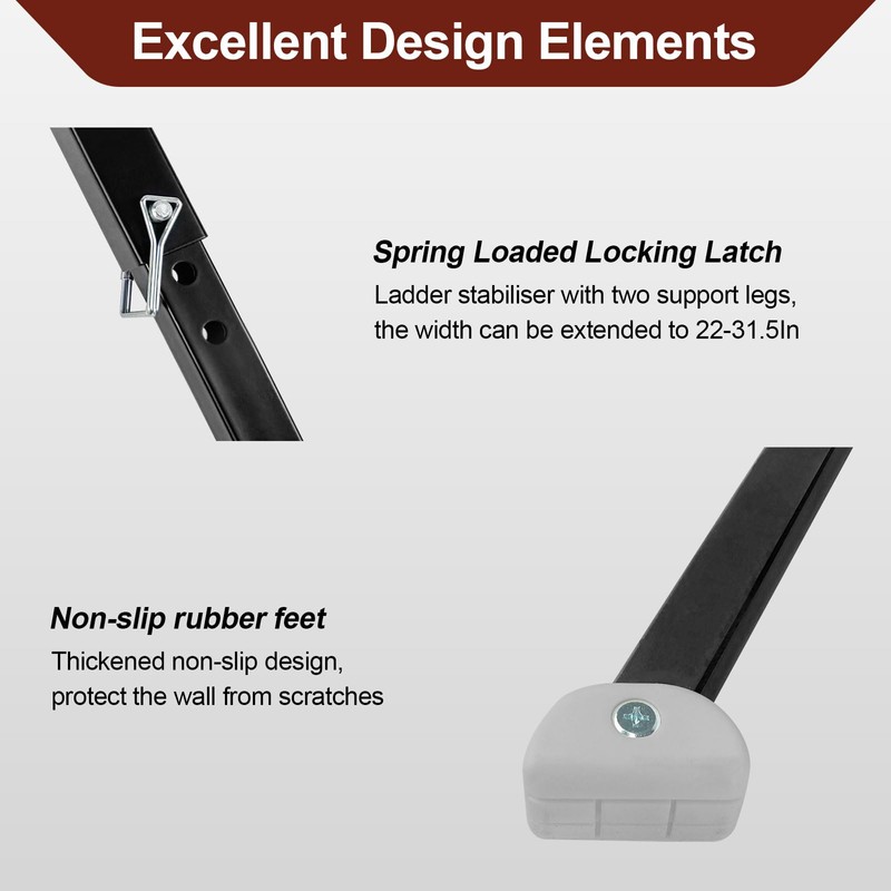 Yehchi Ladder Stabilizer,Ladder Stabilizer for Roof,Wall Standoff,Ladder Accessory Safety Stability