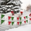 G2PLUS 12M Red Green and White Burlap Bunting, 36PCS Christmas