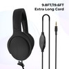 100SEASHELL Long Cord Tv Headphones for Seniors with Volume Control