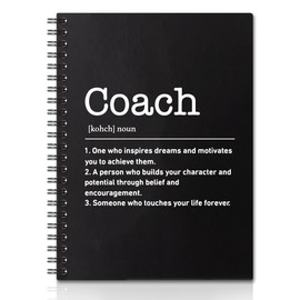 QYUVK Coach Definition Hardcover 160 Pages Blank Spiral Notebooks, Coach Appreciation Gifts, Thank You Gift for Coach Teacher Coworker Colleagues, Going Away Gift for Coach Supervisor Mentor