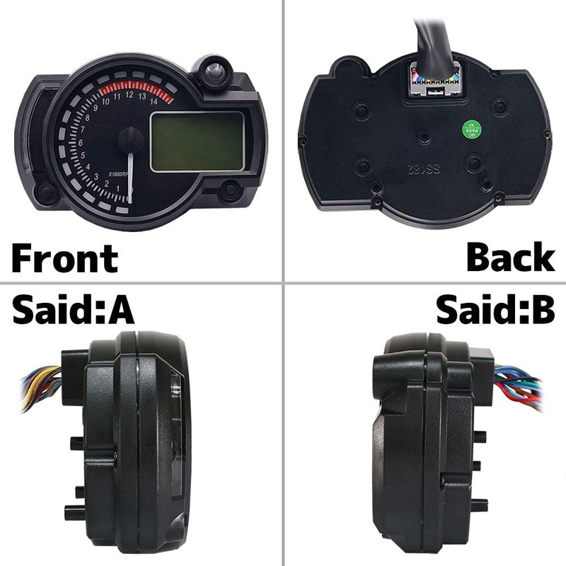 Universal Motorcycle LCD 7 Color Switch Multimeter All-in-One Digital Speedometer