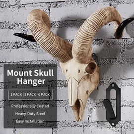 Mount Skull Hanger – Wall Mount for Deer, Mule Deer, Antelope, Coyote, and Small Game | Easy Installation Kit Included | Durable Skull Bracket for Displaying Trophies | 4” x 1.2”, Black (1 Pack)