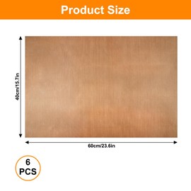 Pack of 6 Permanent Baking Foil Loaf Tin 40 x 60 cm Baking Paper Reusable Baking Paper Permanent Baking Foil for Oven, Baking Foil for Grilling and Baking, Can Be Cut to Size, Dishwasher Safe