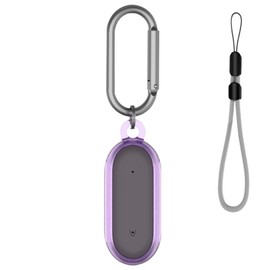 Case Cover for PLAUD NotePin S AI/NotePin AI Voice Recorder – Clear Soft TPU Case Cover with Keychain & Lanyard, Full Body Protection (Purple)