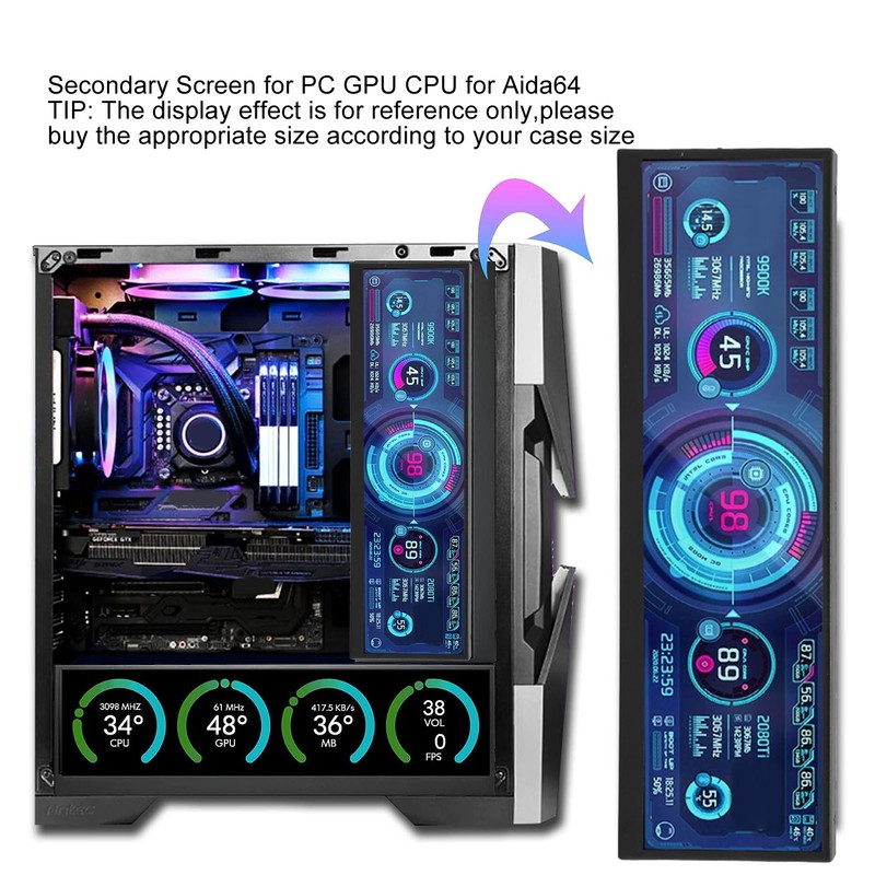 12.6 Inch Secondary Screen FHD IPS Second Screen Stretched Bar