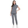 Meichoon Women's Medical and Nursing Scrubs Short Sleeve Set Stand