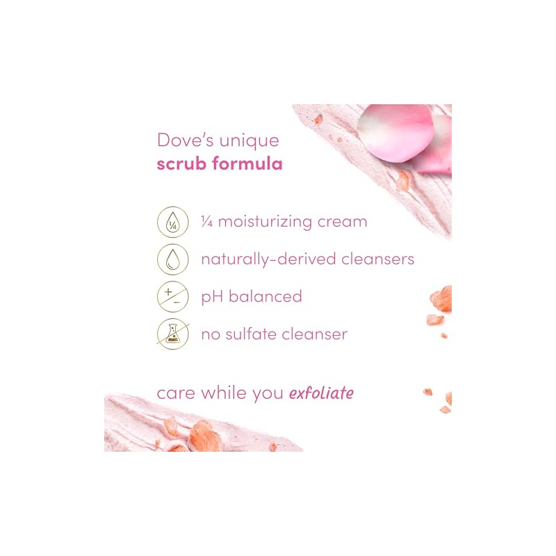 Dove Himalayan Salt & Rose Oil Body Scrub Exfoliates and