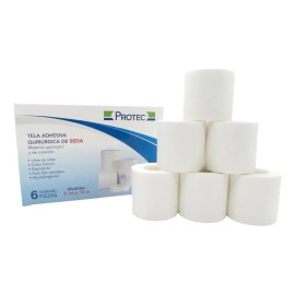 Tela Adhesiva Quirúrgica De Seda 5cm X 10m Protec Cja 6 Pz