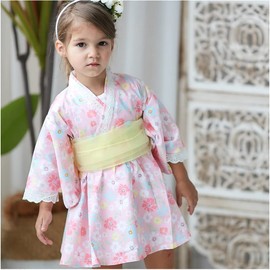 SLINX HF01 Children’s Yukata, Girls, Babies, Kids, Summer Festivals, Kimono, 2-Piece Set, Belt Set, Dress, Includes Obi Belt, Fireworks Festivals (3.6 ft (110 cm), Pink)