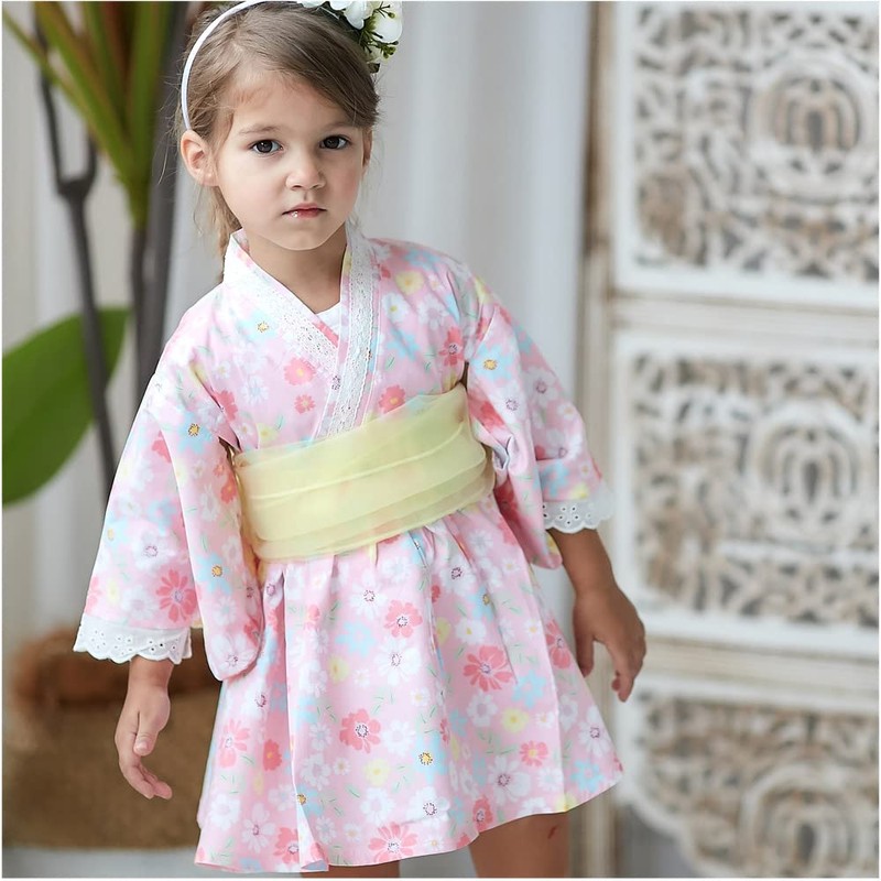 SLINX HF01 Children’s Yukata, Girls, Babies, Kids, Summer Festivals, Kimono,