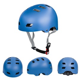 LANOVAGEAR Kids Bike Helmet for 2-14 Years Old Boys Girls, Adjustable Skateboard Helmet for Cycling, Skateboarding, Scooter, Skate (Blue, M)
