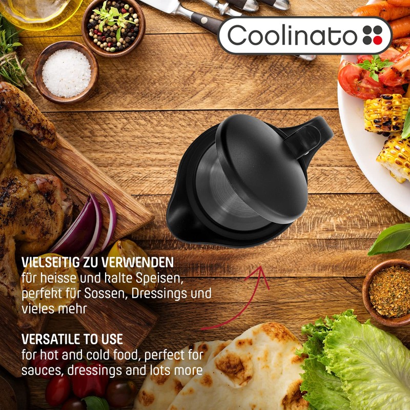 Coolinato Thermo Stainless Steel Gravy Boat, 400 ml, Double-Walled Stainless