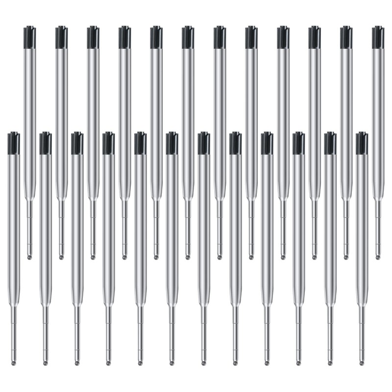 OSDUE 24 Set Replaceable Metal Ballpoint Pen Refills with Spring,
