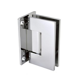 MONT HARD Chrome Shower Hinge - Square Full Back Plate, Standard Door & Wall Mount for 8-12mm Glass - Solid Brass Construction, Self-Centering Pivot Pin, Residential Bathroom Use