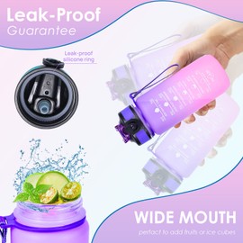 SUPPRUI Water Bottles with Straw,600ml Kids Water Bottle with time markings,Motivational Drink Bottles Leakproof and BPA-free (Orange)