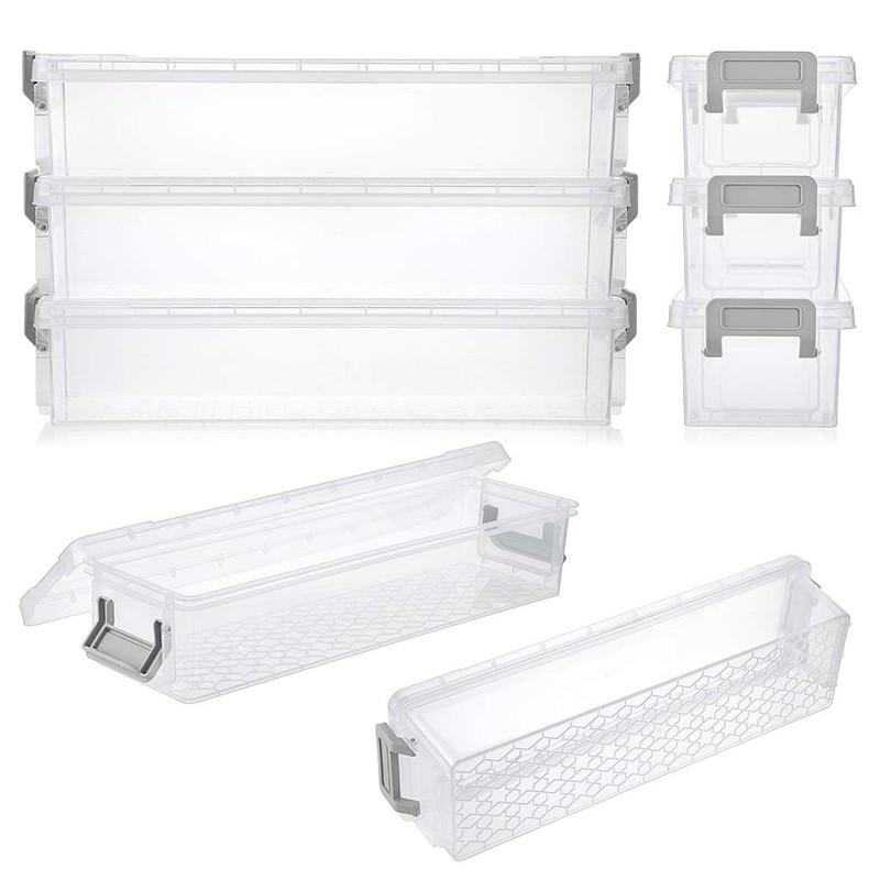 SUMTree 3 Pack Clear Storage Containers rectangular transparent Storage boxes
