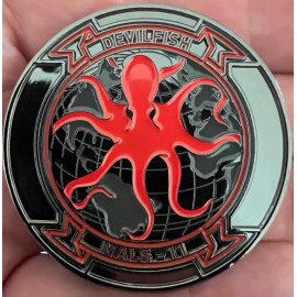 2" MARINE CORPS MALS-11 DEVILFISH SAN DIEGO GLOW IN DARK CHALLENGE COIN
