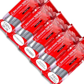 Aroma Depot Earth & Wood Vibes 7'' Incense Sticks - Variety Set 500 Pack - 7 inch - 5 Bundles 100 Sticks Per Scent. Set Features China Musk, Egyptian Sandalwood, Frankincense, Myrrh, Palo Santo
