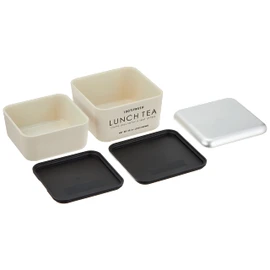 Showa LUNCH TEA Lunch Box, Gray, Square Nest Lunch Box
