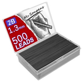 MROOFUL 500Pcs Mechanical Pencil Lead Core 0.5 0.7 0.9 1.3 2mm 2B Large Capacity Replaceable Pencil Refill Student Gift Box (1.3mm)