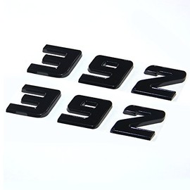 Yoaoo 2x Black 392 Emblem Badge Alloy Decal 3d Logo for Hemi Challenger Chrysle 300c (Black)