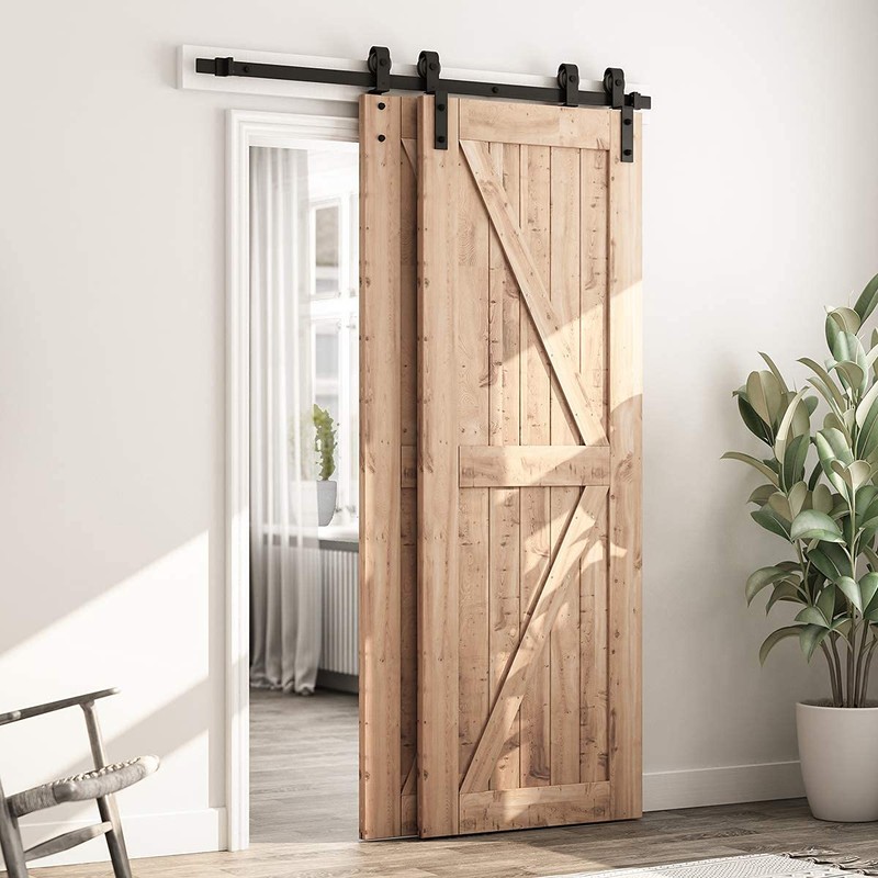 SMARTSTANDARD 5 Feet Bypass Sliding Barn Door Hardware Kit -