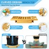 ETECHMART Bamboo Shower Bench with Back and Soap Dish, 2-Tier
