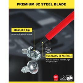 EZARC Insulated Screwdriver Set, 6 Pieces Precision VDE Insulated Electricians Screwdriver with Hard Case, 1000V Electrical Tool Driver Set in Slotted & Phillips Magnetic Tip, VDE & GS Certified