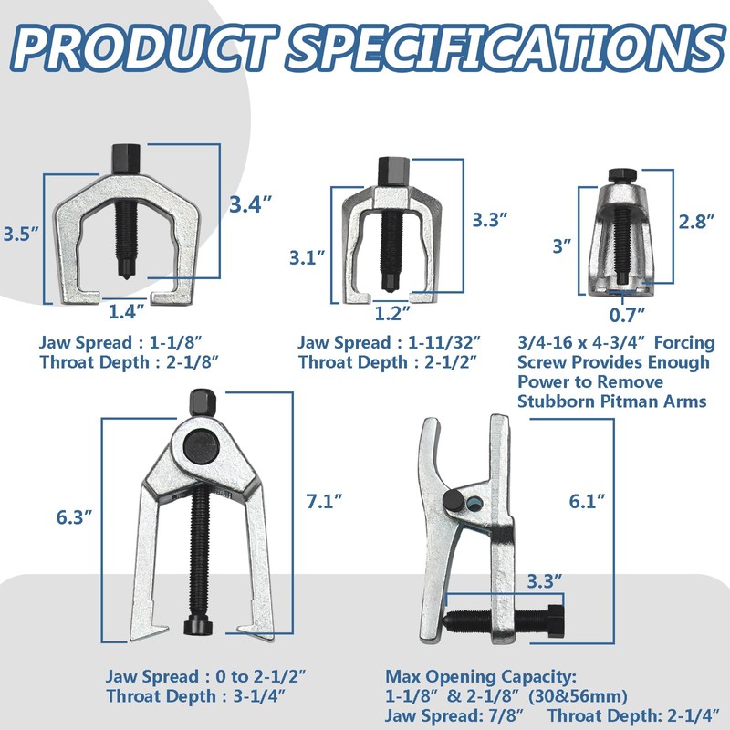 Bicos 5-in-1 Ball Joint Separator Pitman Arm Puller Tie Rod