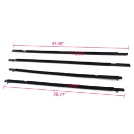 4PCS Weatherstrip Window Seal Compatible for Honda Civic 4 Door 2006-2011 Outside Trim Seal Belt Black