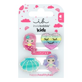 invisibobble Hair Clip Girls Kids (4x) - Hair Clip Mermaid Shell Heart - Clipstar Kids Mermaid Dreams Underwater Cute - Hair Claws Nursery School Hair Accessories Gift