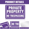 Tandefio 100 Pack No Trespassing Signs Private Property Metal Anti-Rust