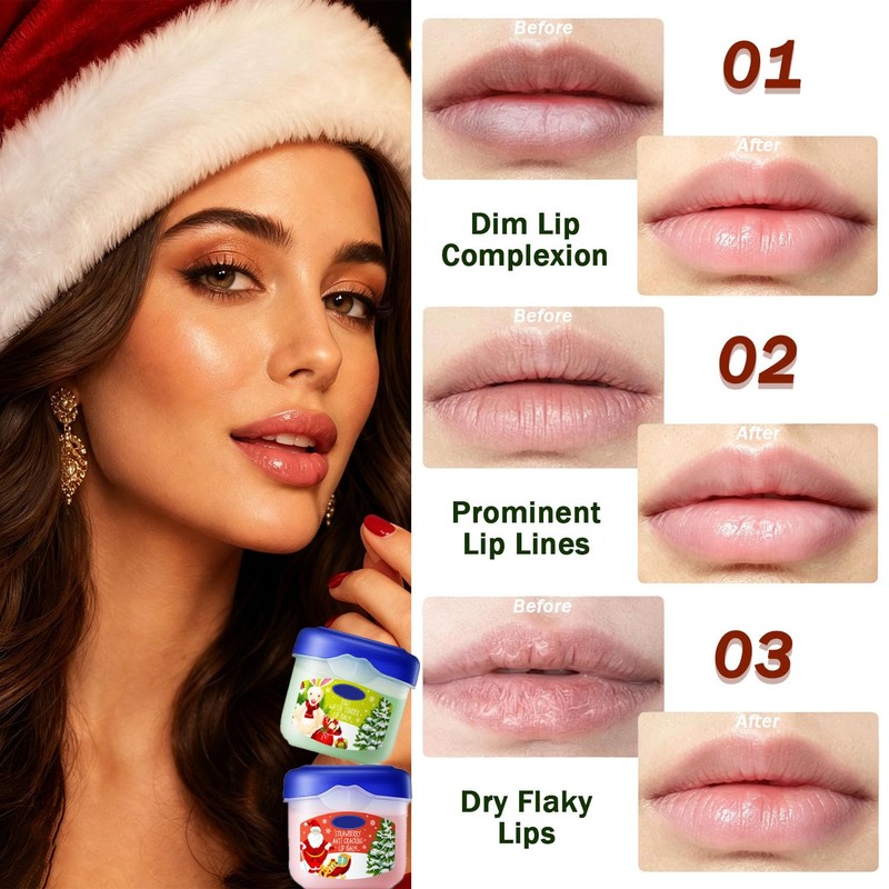 8Pcs Christmas Hand Cream & Lip Balm, Stocking Stuffers, Christmas