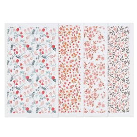 PH PandaHall Clay Transfer Paper 4 Styles 10 x 15 cm Flowers Transfer Paper Transfer Sticker Flower Motifs for Clay DIY Earrings Hair Clips Jewellery Making