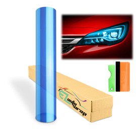 EZAUTO WRAP Free Tool Kit 12"x84" (1FT x 7FT) Glossy Dark Blue Headlight Taillight Fog Light Side Marker Vinyl Tint Film Self Adhesive