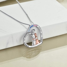 VONALA 925 Sterling Silver Mother Daughter Necklace Infinity Love Heart Pendant Chain Jewellery Gift for Women Girls, Silver Sterling Silver Crystal