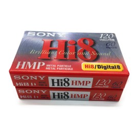 Sony Hi 8mm HMP Metal Particle Video Tape (120 Min.) Audio Cassette-Tape, 2-Pack
