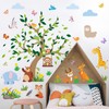 DRWSSR Removable Jungle Animal Green Tree Wall Decals DIY Bear