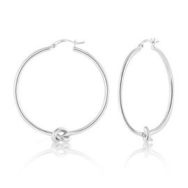 KISSPAT Large Hoop Earrings for Women, Hypoallergenic Gold Silver Twisted Huggie Hoop Earrings Made of 925 Sterling Silver, Lightweight Hoop Earrings, Silver, No Gemstone
