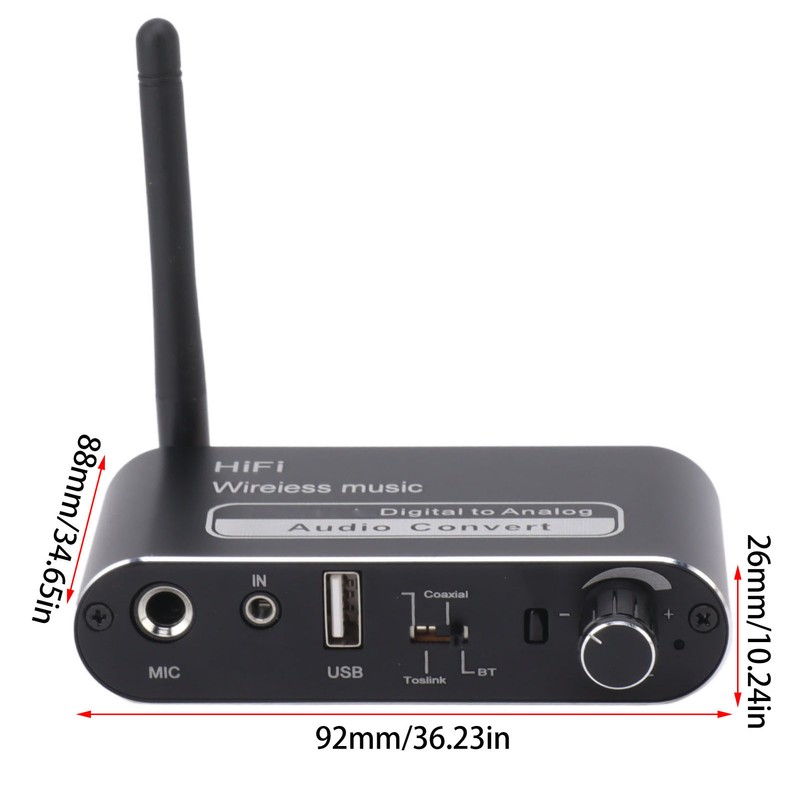 Digital to Analog Converter Coaxial to Analog Adapter Bluetooth 5.1