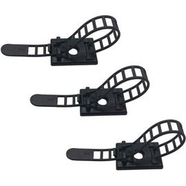 100PCS Adhesive Cable Ties Cable Clips, Self-adhesive Nylon Cable Straps, Adhesive Cable Management Clips for Wire Management (Black-Adhesive Cable Ties)
