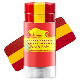 Red Yellow and Red Spain Face Paint Stick for World Cup Fans and Party, World Cup Decorations, Sweatproof & High Pigment Sports Face Paint Sticks for World Cup Party Accessories