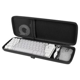 Linkidea Hard Travel Keyboard Case for Compact 60% Keyboard and Mouse Case, Computer 61 Keys Keyboard Carrying Case Protective Storage Box Bag, Compatible with Razer Huntsman Mini 60%