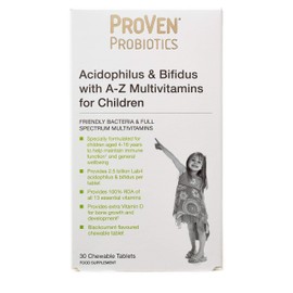 Proven Probiotics Lactobacillus and Bifidus with A-Z Multivitamins Child Tablets - Pack of 30