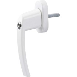 Olympia FGS 100 Lockable Window Handle with 2 Keys Each Window Lock Square 7 x 7 mm Pin Length 35 mm Coated Metal, white, FGS 100