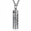 HannaFires Silver Tibetan Prayer Wheel - Spinning Buddhist Mantra Necklace,