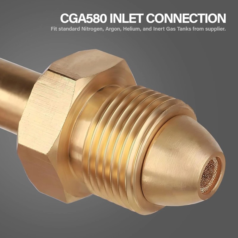 Unbranded Professional Nitrogen Regulator w/ Hose 0-800 PSI Output Pressure