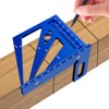 3D Multi-Angle Measuring Ruler, Aluminum Woodworking Square Protractor Blue, Carpenter